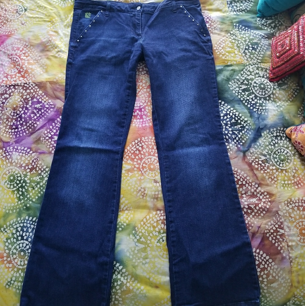 Dark blue super cute boho/hippie jeans
